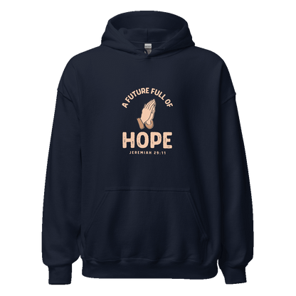 Unisex Jeremiah 29:11 Hoodie with Bible verse 'For I know the plans I have for you,' crafted in eco-friendly cotton blend for faith-based streetwear.