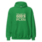 Unisex Trust in God's Perfect Plan Hoodie with faith-inspired message in eco-friendly cotton blend, ideal for casual, faith-based style.